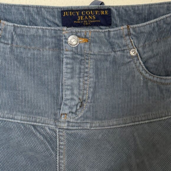 NWT Juicy Couture Corduroy Back Tie Mini Skirt - Loyal (Blue Gray) - Size L - Picture 6 of 7